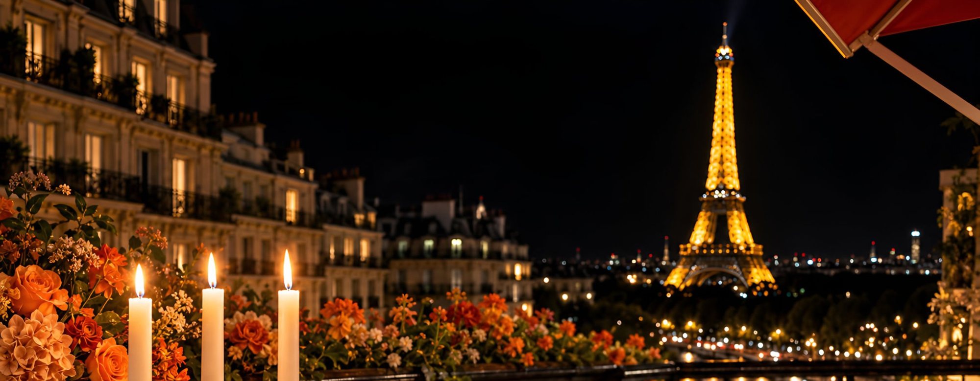 Paris la nuit et la tour Eiffel illuminée